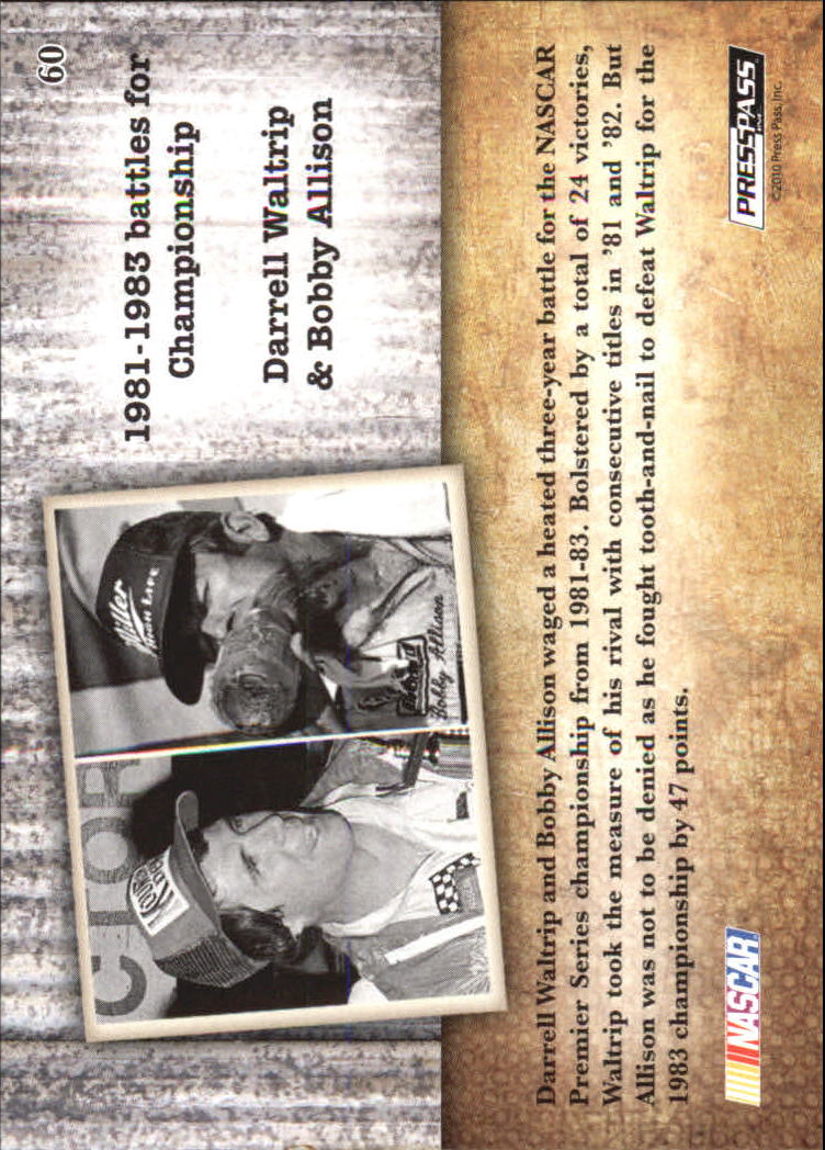 2010 Press Pass Legends Red #60 Darrell Waltrip/Bobby Allison MM back image