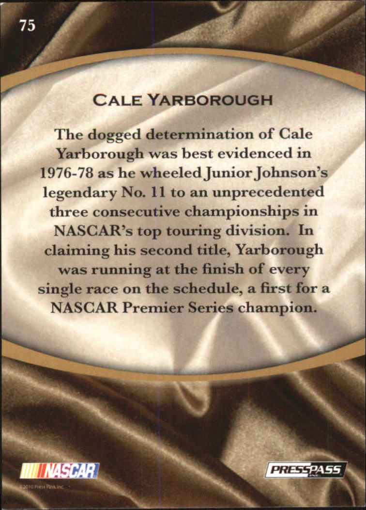 2010 Press Pass Legends Red #75 Cale Yarborough C back image