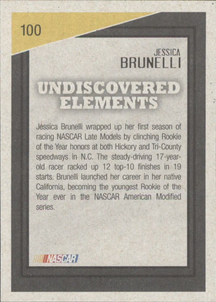 2011 Element #100 Jessica Brunelli UE RC back image
