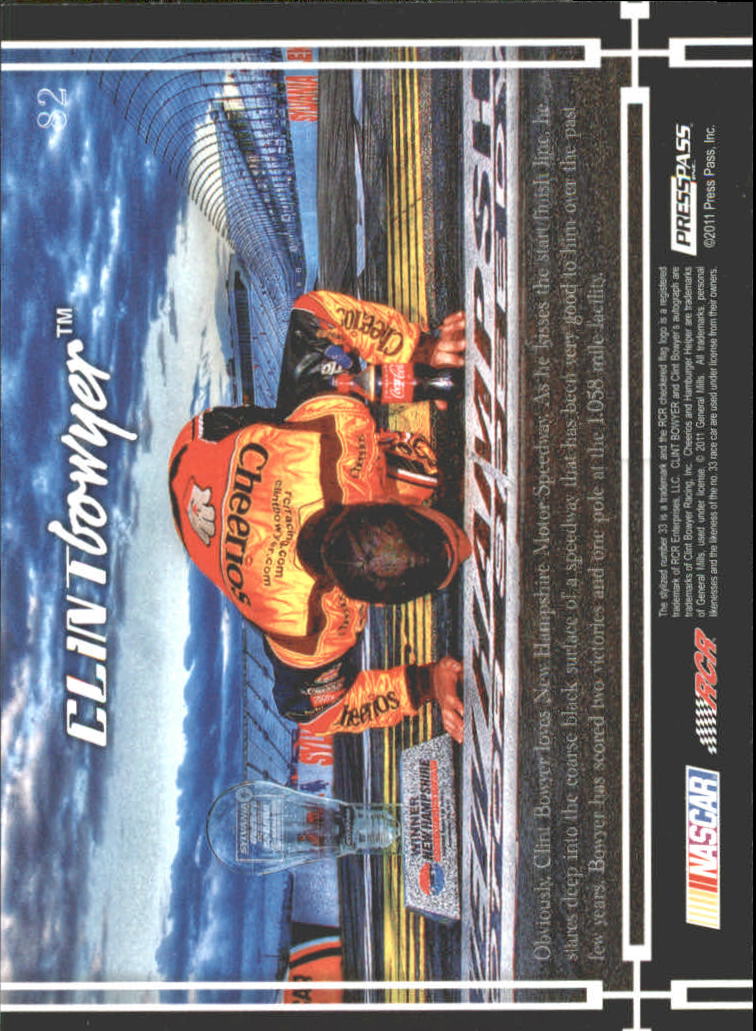 2011 Press Pass Eclipse #82 Clint Bowyer's Car SS back image