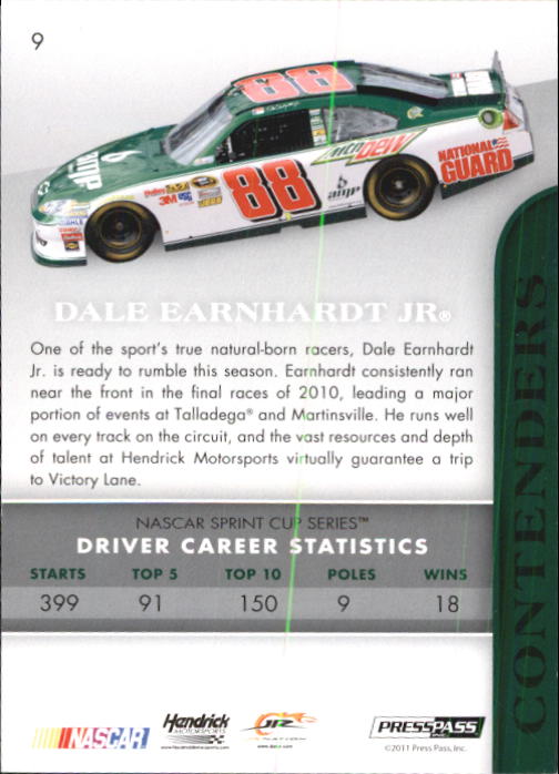 2011 Press Pass Premium #9A Dale Earnhardt Jr. back image