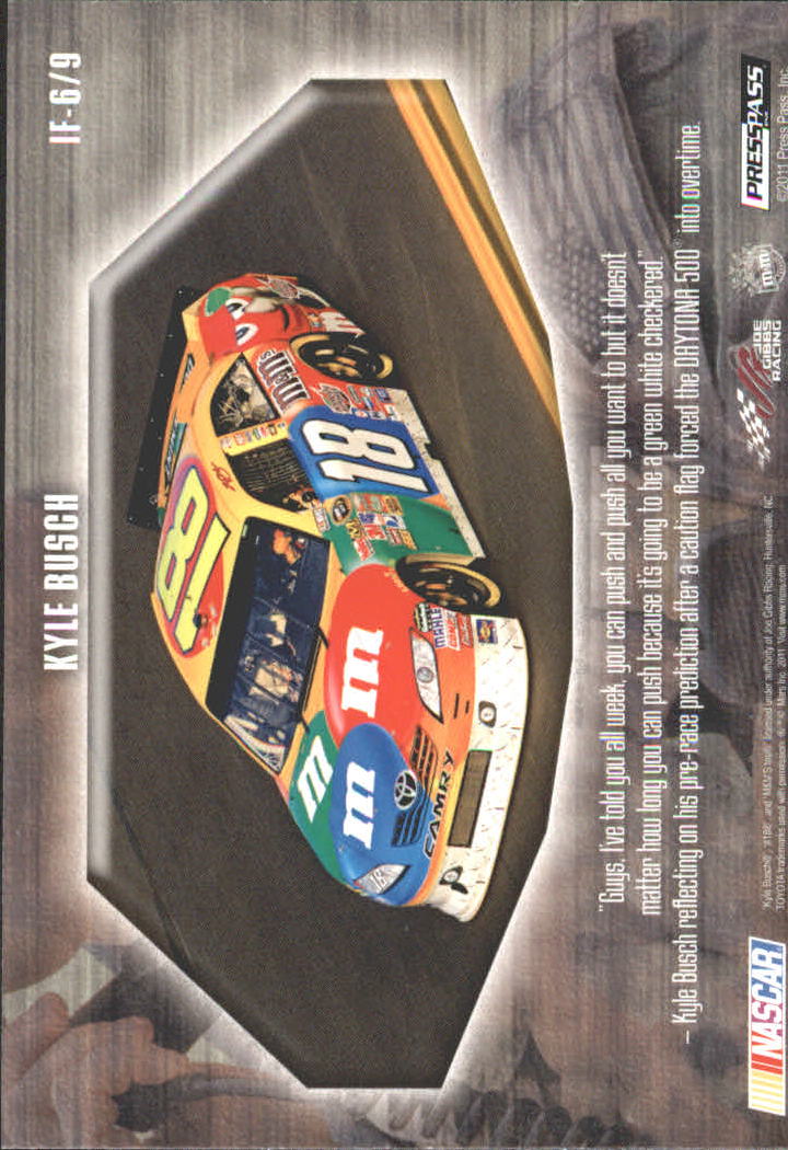 2011 Press Pass Stealth In Flight Report #IF6 Kyle Busch back image