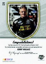 2011 Press Pass FanFare Magnificent Materials Holofoil #MMKW Kenny Wallace back image