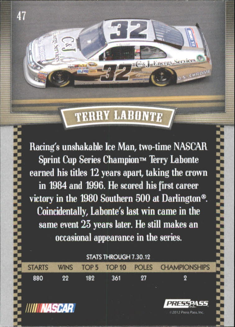 2012 Press Pass Legends #47 Terry Labonte back image