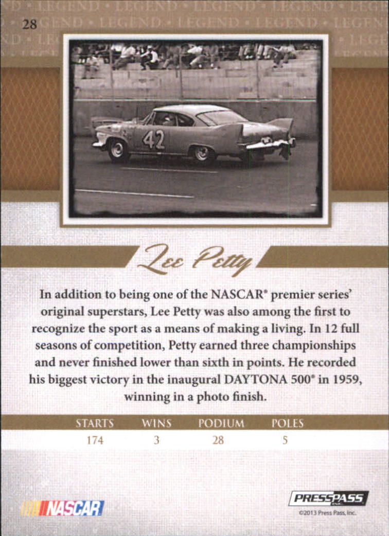 2013 Press Pass Legends Gold #28 Lee Petty back image