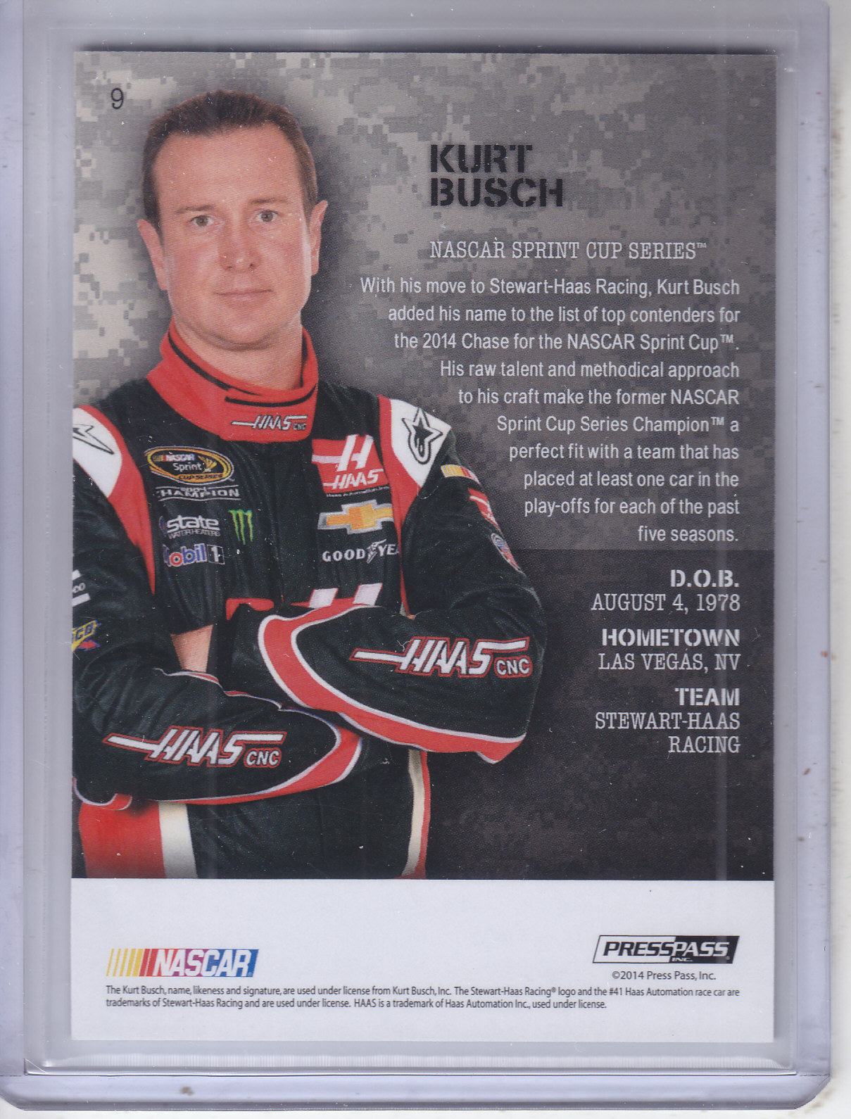 2014 Press Pass American Thunder Black and White #9 Kurt Busch back image