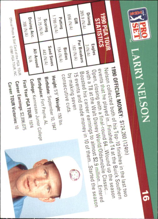 1991 Pro Set Golf Card Pick (Base) 1-100 - Picture 31 of 193