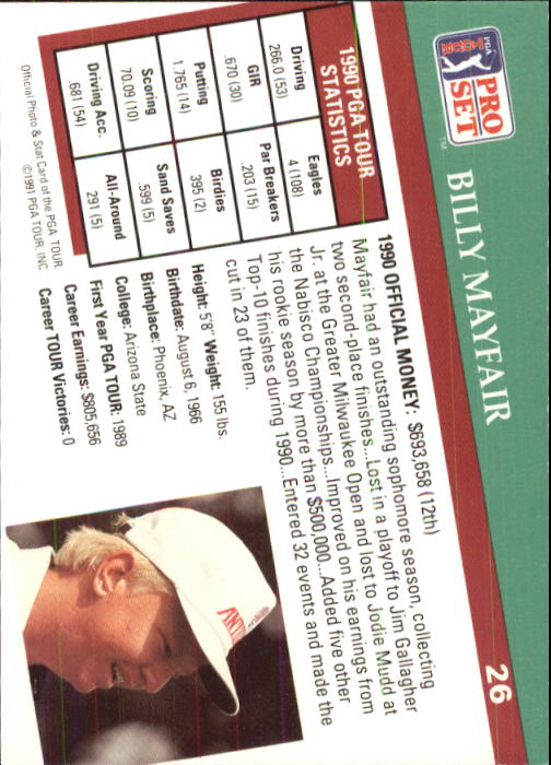 1991 Pro Set Golf Card Pick (Base) 1-100 - Picture 49 of 193
