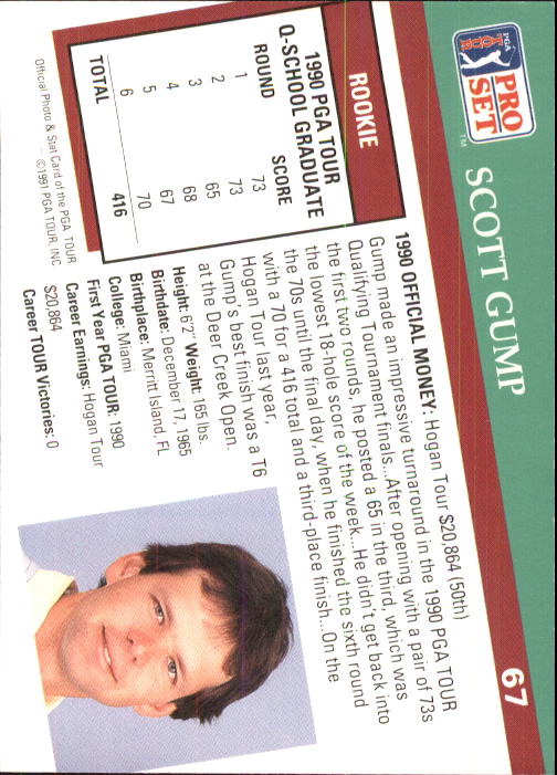 1991 Pro Set Golf Card Pick (Base) 1-100 - Picture 131 of 193