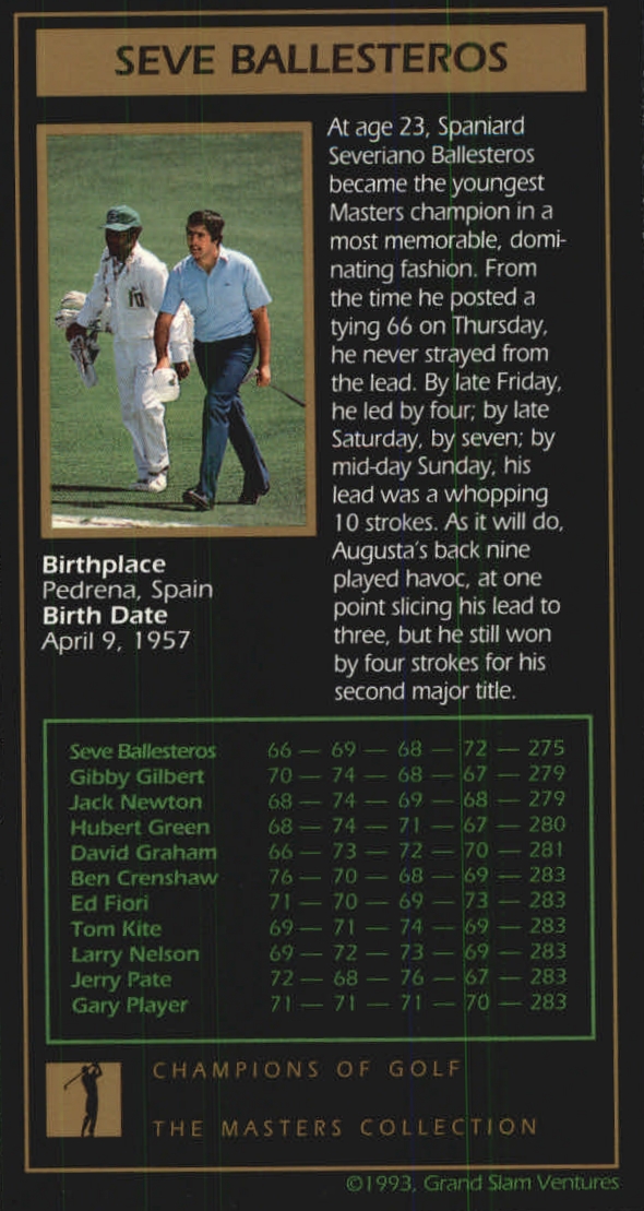 B0254- 1997-98 Grand Slam Ventures Masters Coll -You Pick- 15+ FREE US SHIP - Picture 89 of 125