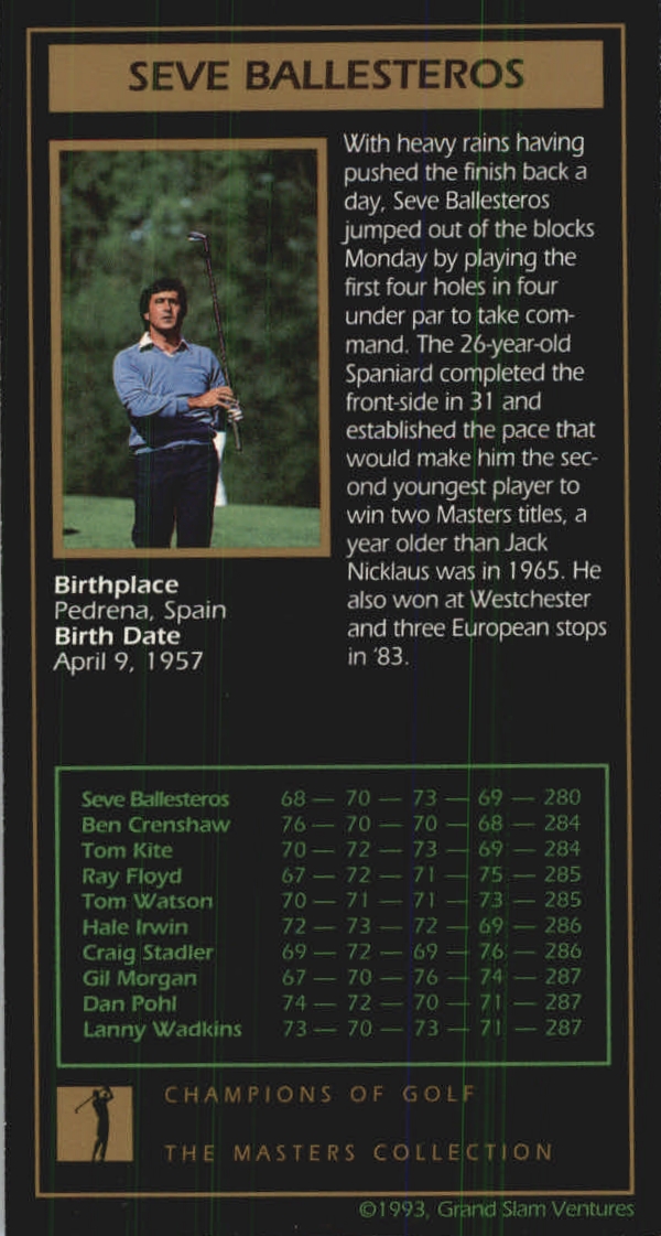B0254- 1997-98 Grand Slam Ventures Masters Coll -You Pick- 15+ FREE US SHIP - Picture 95 of 125