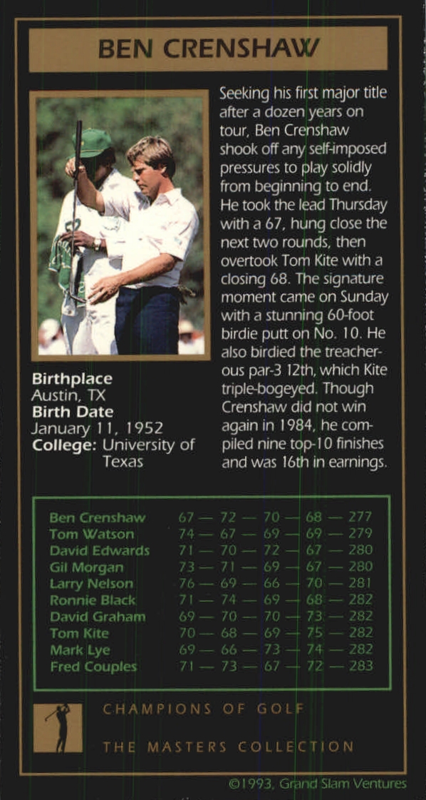 B0254- 1997-98 Grand Slam Ventures Masters Coll -You Pick- 15+ FREE US SHIP - Picture 97 of 125