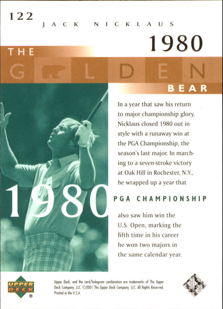 2001 Upper Deck #122 J.Nicklaus GB 80 PGA back image