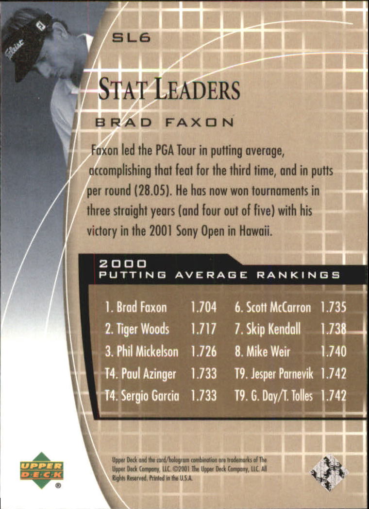 A7486- 2001 Upper Deck Golf Insert +Parallel Cards -You Pick- 15+ FREE US SHIP - Picture 63 of 159