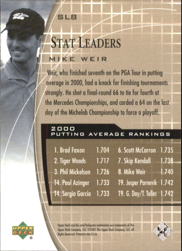 A7486- 2001 Upper Deck Golf Insert +Parallel Cards -You Pick- 15+ FREE US SHIP - Picture 67 of 159