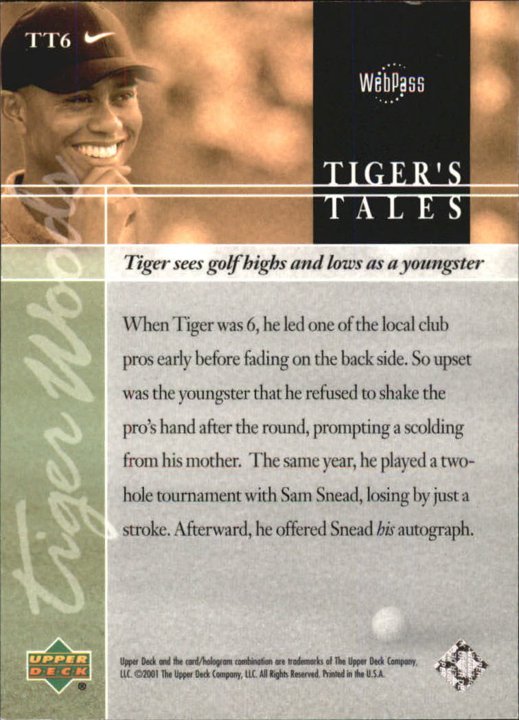 2001 Upper Deck Tiger's Tales #TT6 Tiger Woods back image