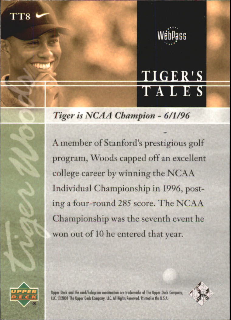 2001 Upper Deck Tiger's Tales #TT8 Tiger Woods back image