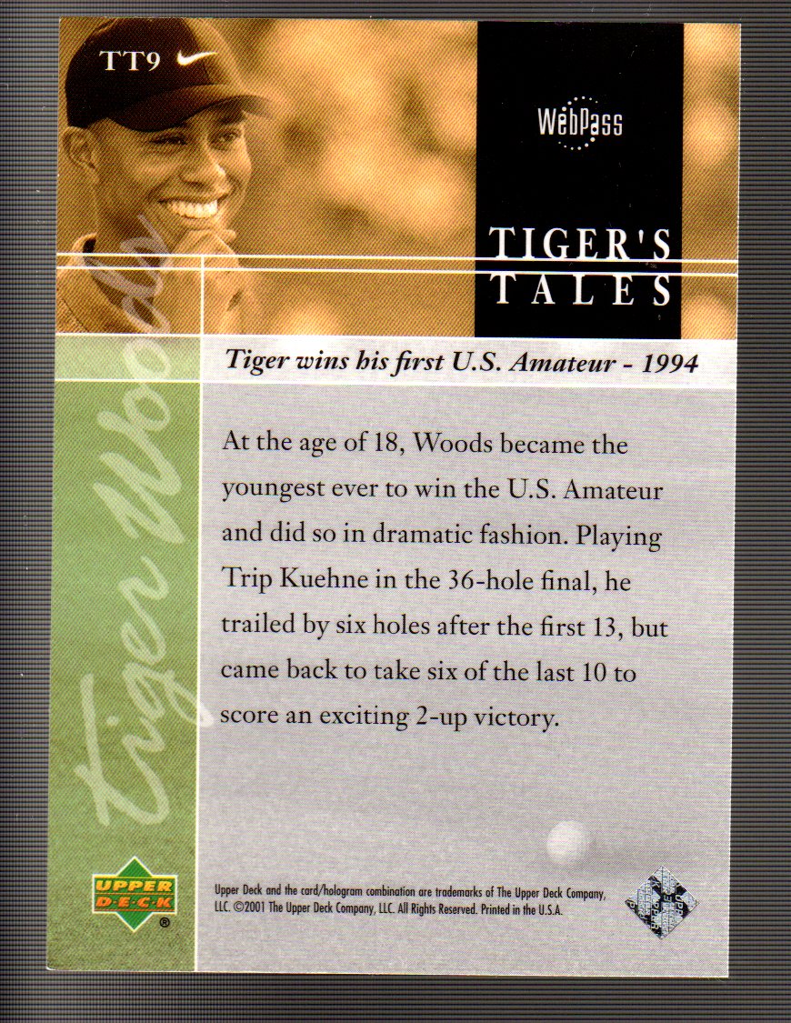 2001 Upper Deck Tiger's Tales #TT9 Tiger Woods back image