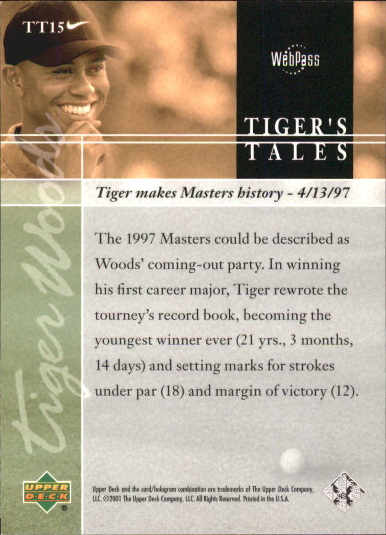 2001 Upper Deck Tiger's Tales #TT15 Tiger Woods back image