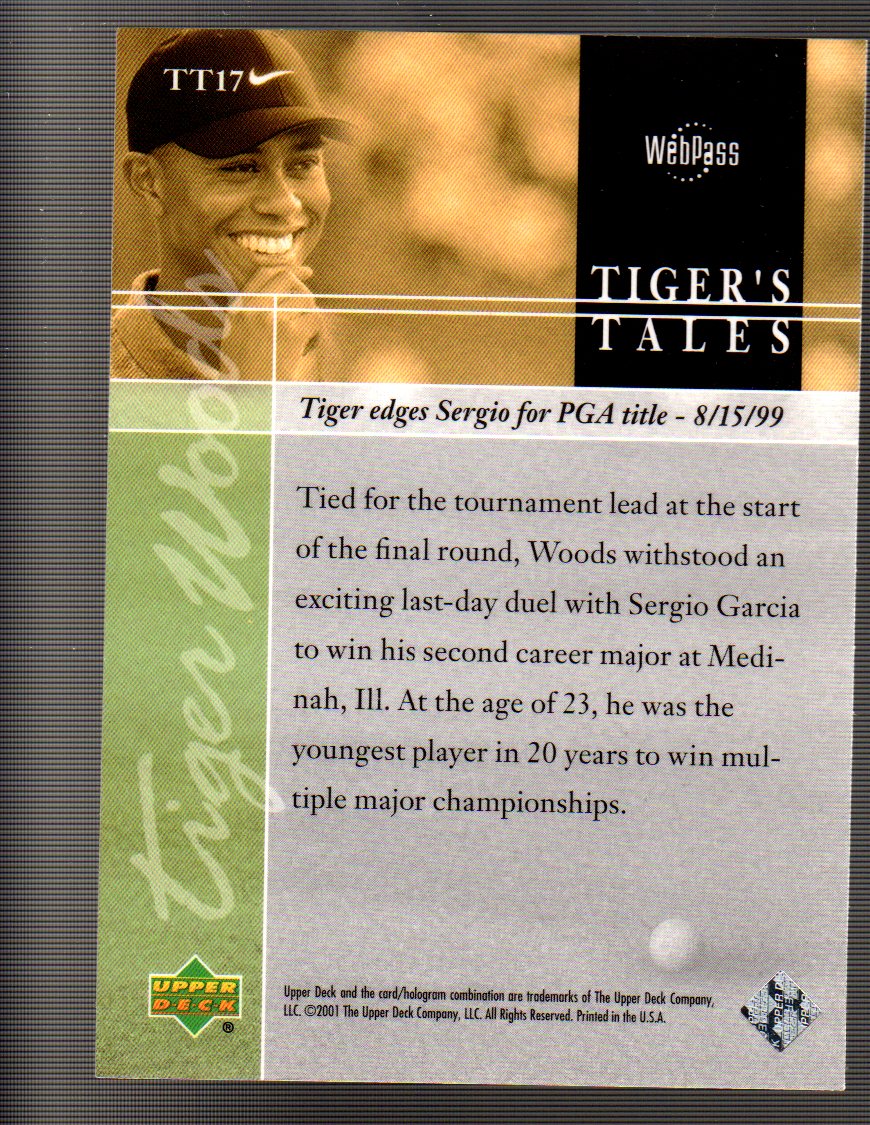 2001 Upper Deck Tiger's Tales #TT17 Tiger Woods back image