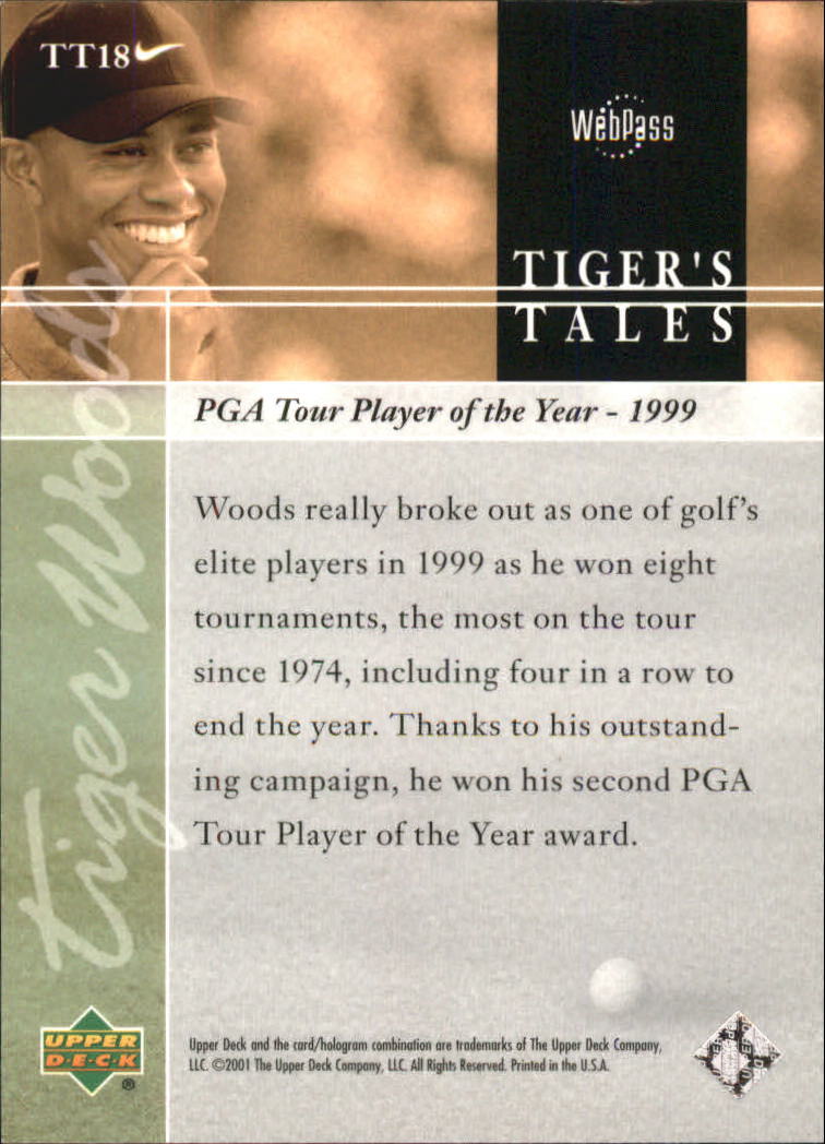 2001 Upper Deck Tiger's Tales #TT18 Tiger Woods back image