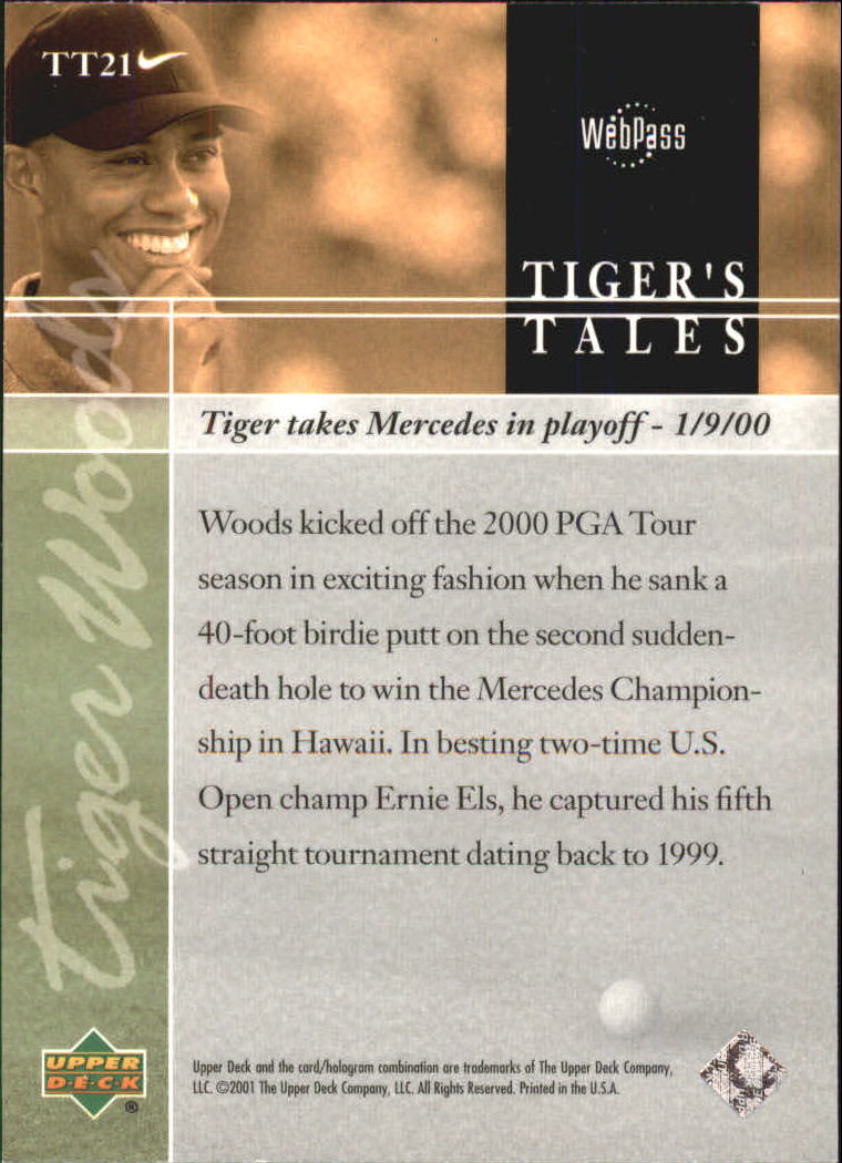 2001 Upper Deck Tiger's Tales #TT21 Tiger Woods back image
