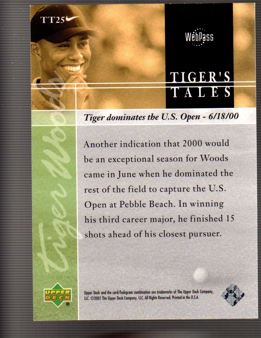 2001 Upper Deck Tiger's Tales #TT25 Tiger Woods back image