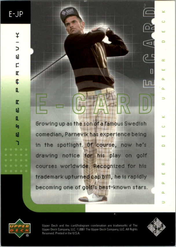 2001 Upper Deck e-Card #EJP Jesper Parnevik back image