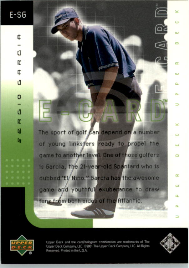 2001 Upper Deck e-Card #ESG Sergio Garcia back image