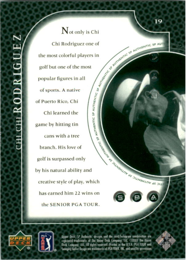 2001 SP Authentic Preview #19 Chi Chi Rodriguez back image