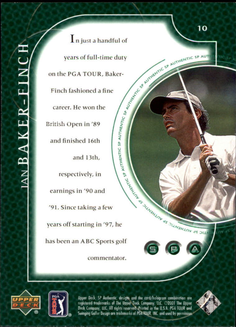 2001 SP Authentic #10 Ian Baker Finch back image