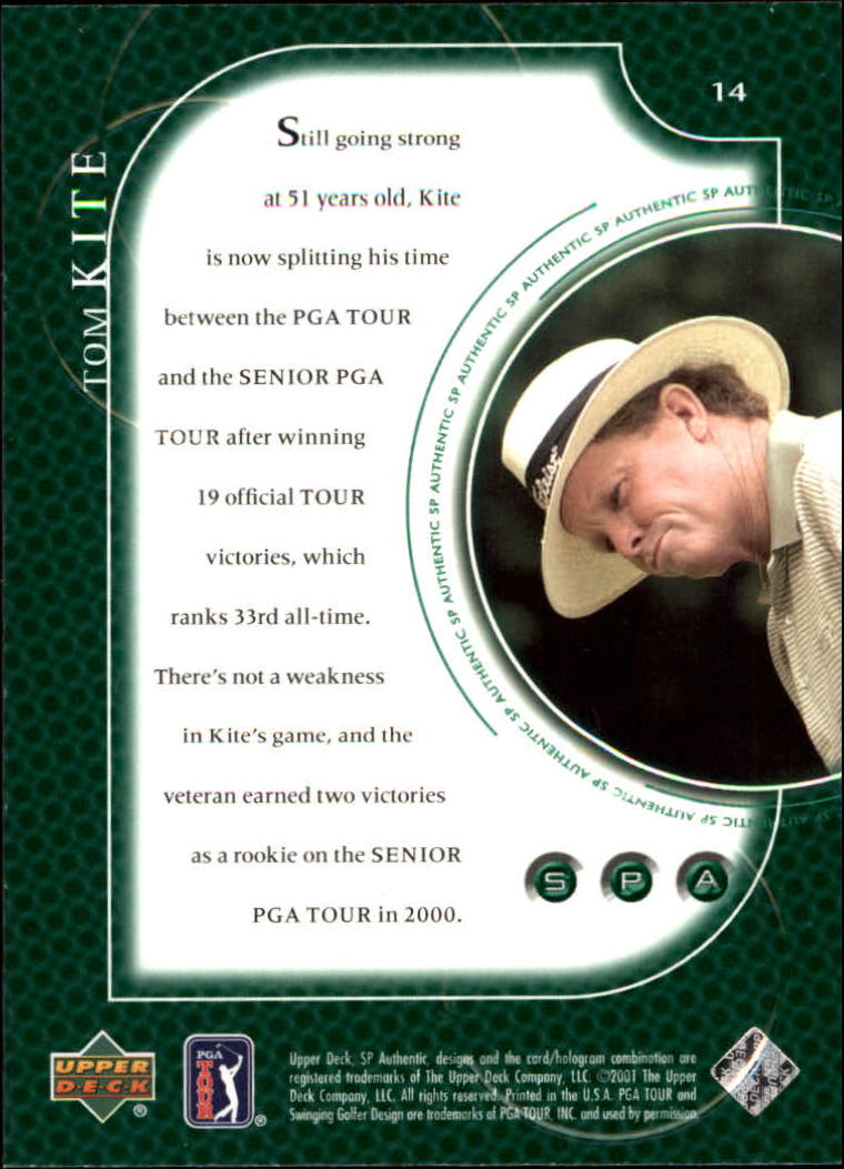 2001 SP Authentic #14 Tom Kite back image