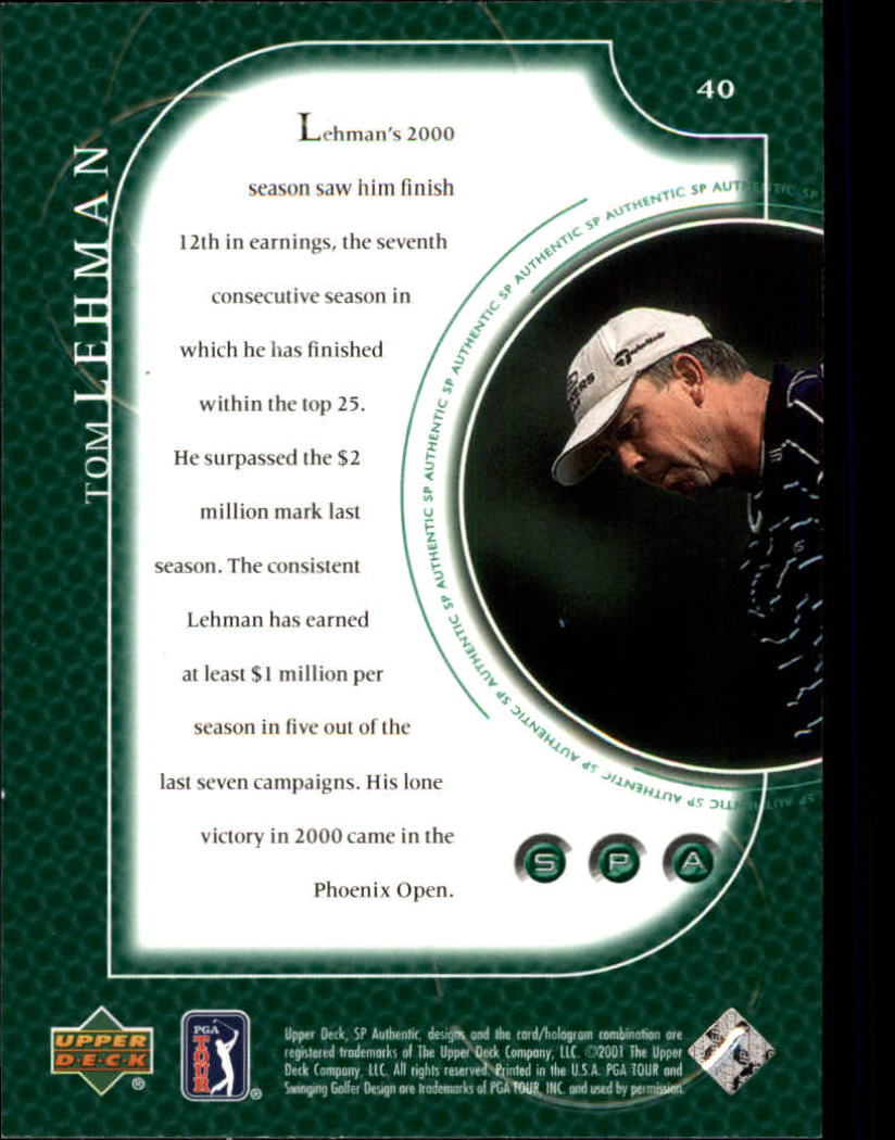 2001 SP Authentic #40 Tom Lehman back image