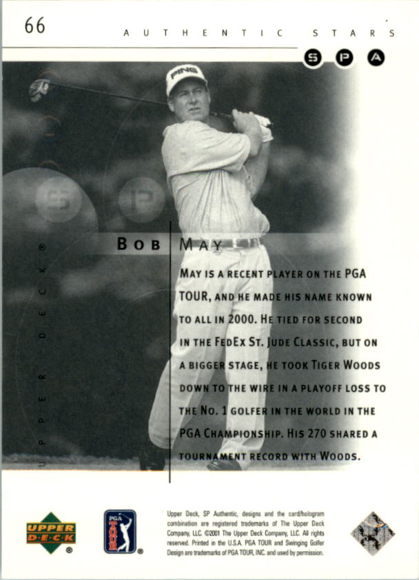 2001 SP Authentic #66 Bob May AS RC back image