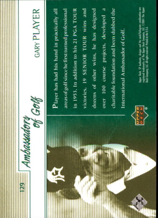 2001 SP Authentic #129 Gary Player AG back image