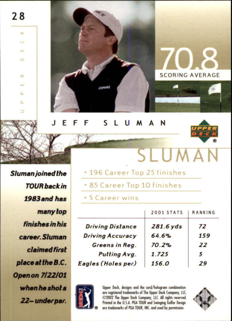 2002 Upper Deck #28 Jeff Sluman back image