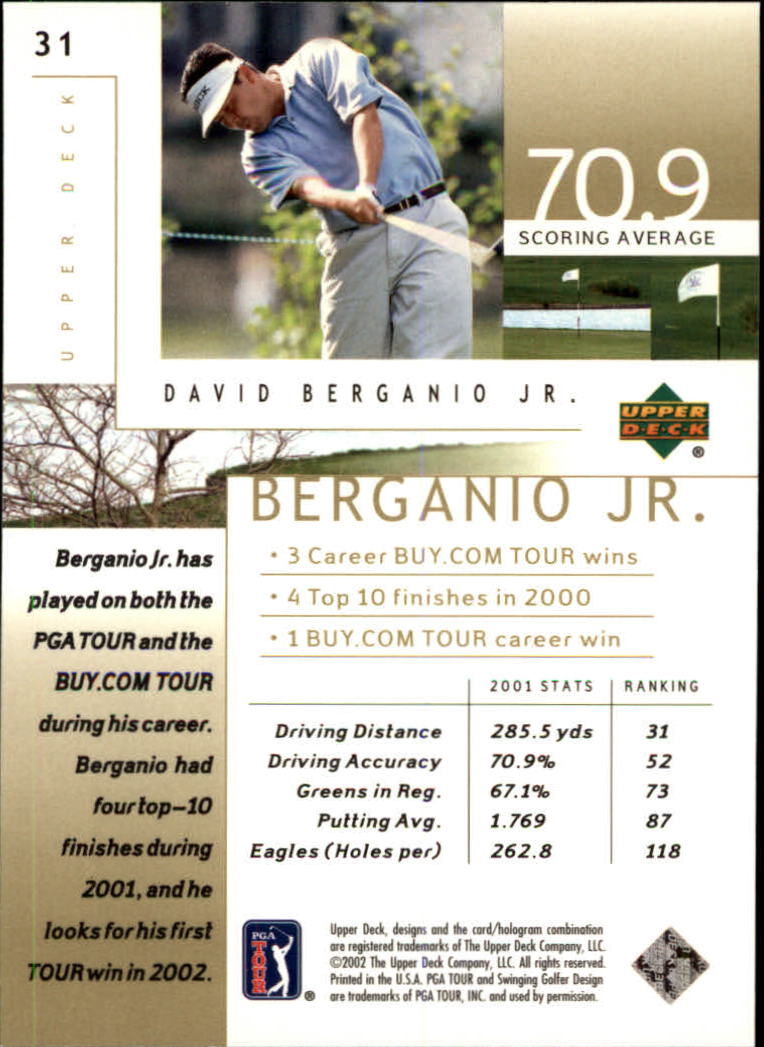 2002 Upper Deck #31 David Berganio Jr. back image