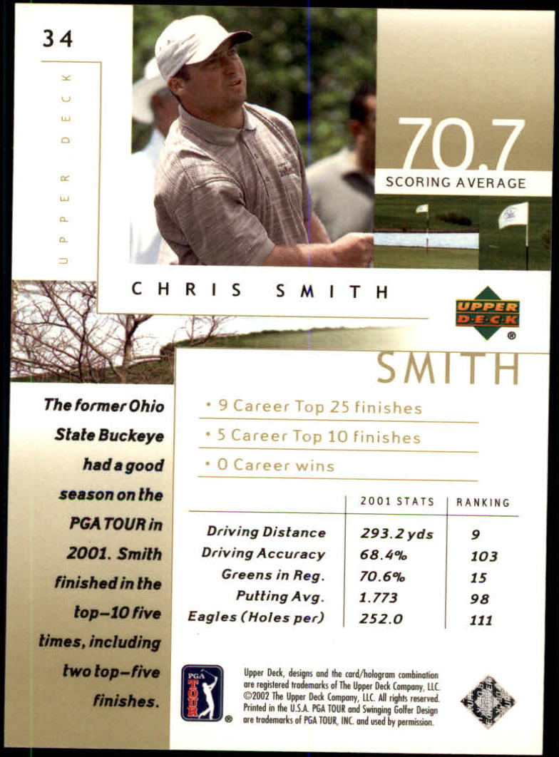 2002 Upper Deck #34 Chris Smith back image