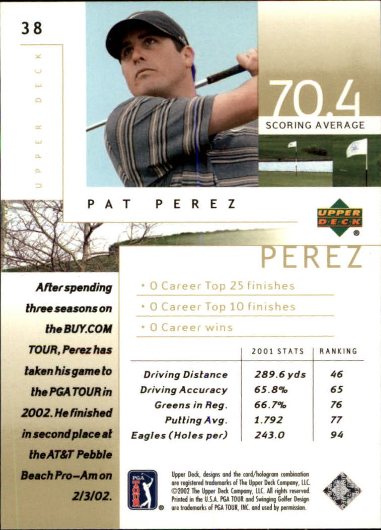 2002 Upper Deck #38 Pat Perez RC back image