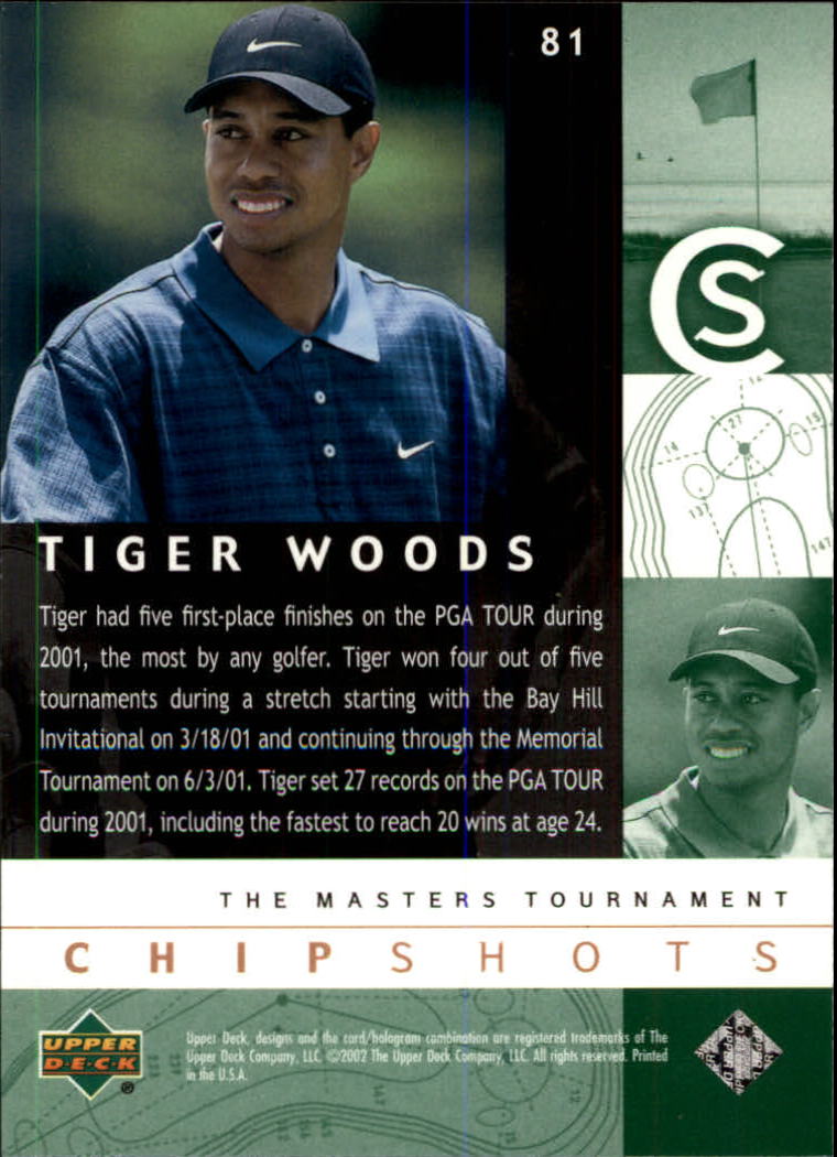 2002 Upper Deck #81 Tiger Woods CS back image