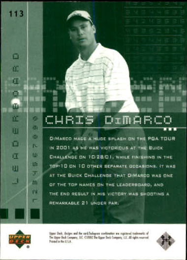 2002 Upper Deck #113 Chris DiMarco LB back image
