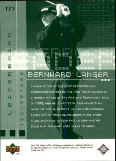 2002 Upper Deck #121 Bernhard Langer LB back image