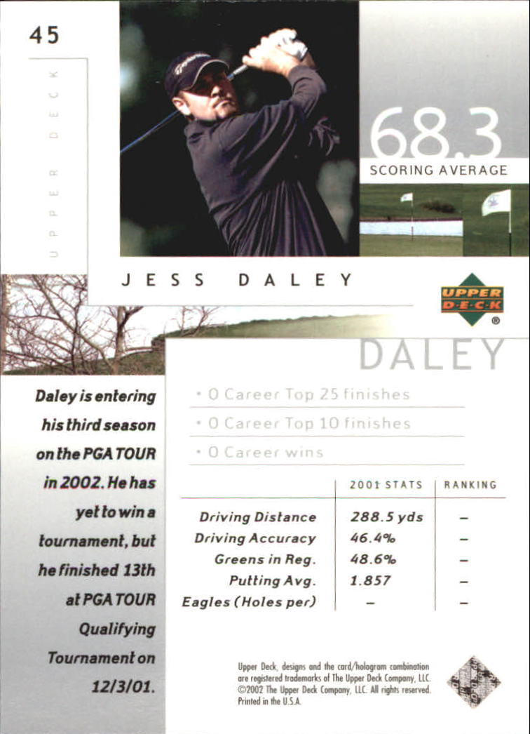 2002 Upper Deck Silver #45 Jess Daley back image