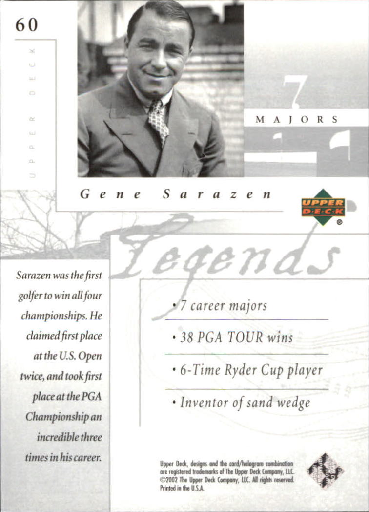 2002 Upper Deck Silver #60 Gene Sarazen LEG back image
