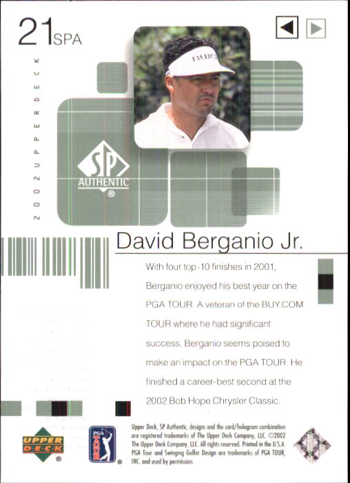 2002 SP Authentic #21 David Berganio Jr. back image