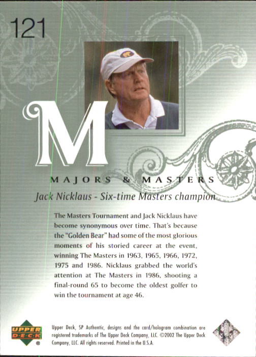 2002 SP Authentic #121 Jack Nicklaus MM back image