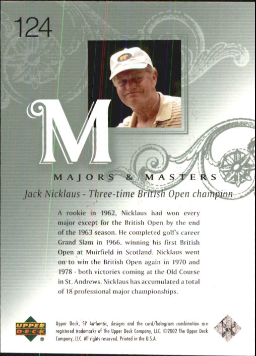2002 SP Authentic #124 Jack Nicklaus MM back image