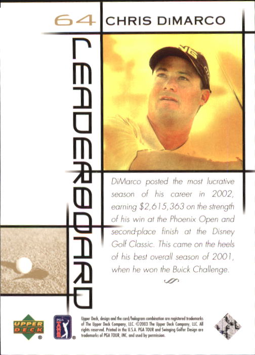 2003 Upper Deck #64 Chris DiMarco LB back image