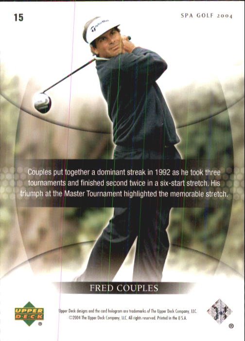 2004 SP Authentic #15 Fred Couples back image