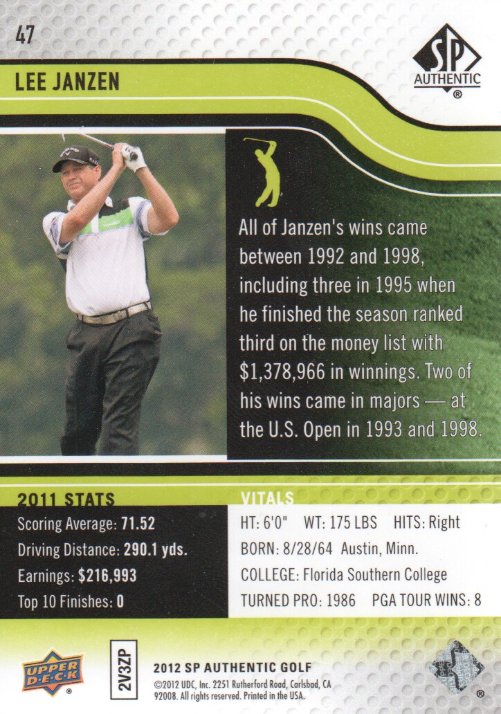 2012 SP Authentic Golf Card Pick - Picture 91 of 156